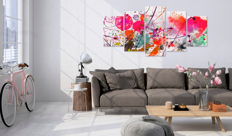 ARTGEIST billede trykt p lrred - Dance of Red, 5-delt - Flere strrelser