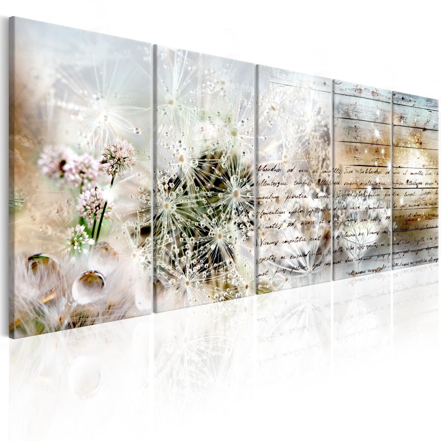 ARTGEIST Abstract Dandelions I - Billede med mlkebtter trykt p lrred - Flere strrelser