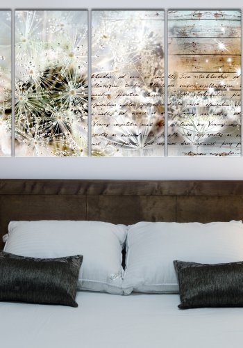 ARTGEIST Abstract Dandelions I - Billede med mlkebtter trykt p lrred - Flere strrelser