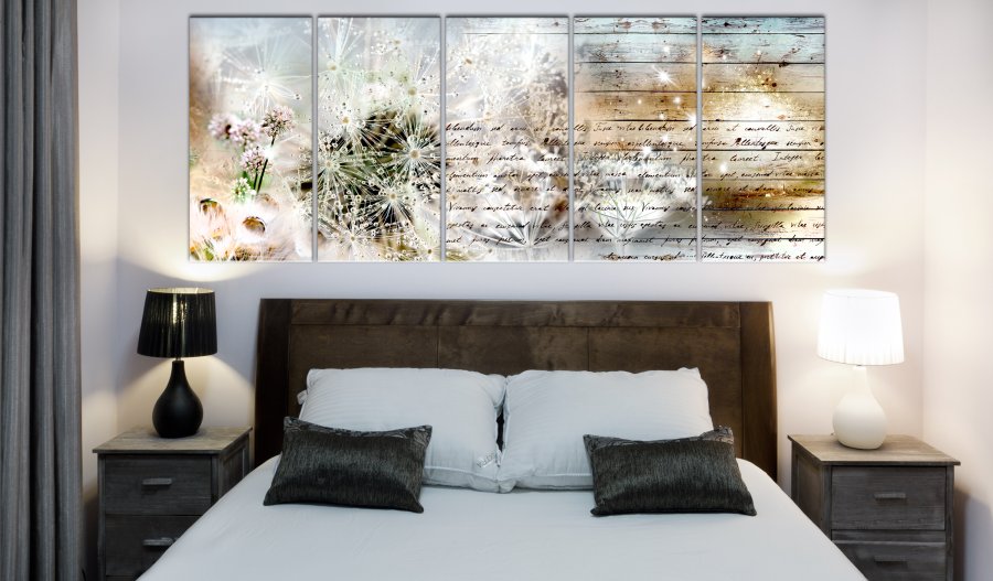 ARTGEIST Abstract Dandelions I - Billede med mlkebtter trykt p lrred - Flere strrelser