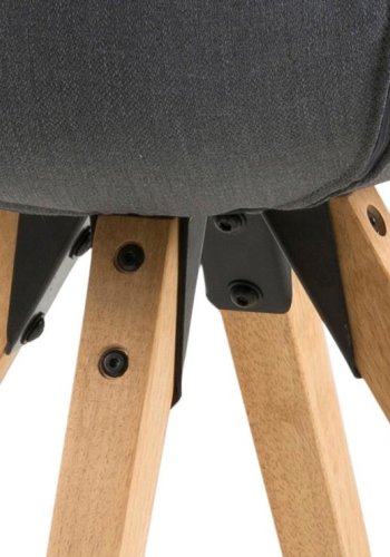 ACT NORDIC Dima spisebordsstol - mrkegr stof og natur gummitr