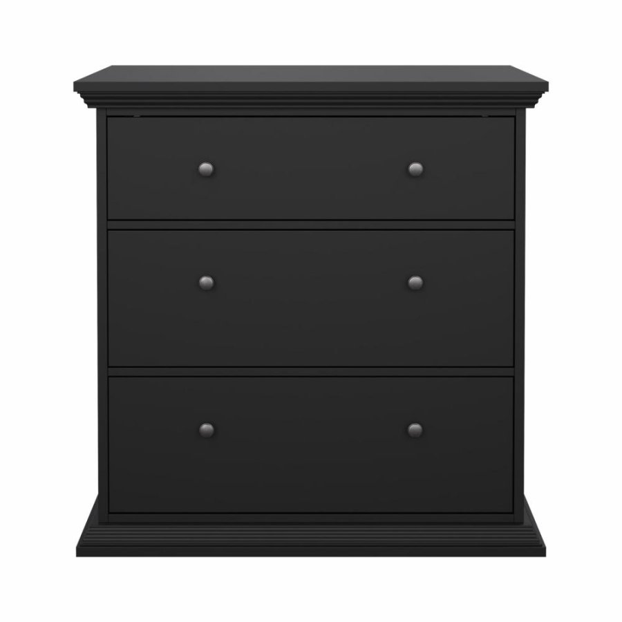TVILUM North Chest med 3 skuffer, Matt Black, 86,3 x 51,6 x 88,2 cm