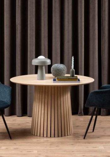 ACT NORDIC Christo spisebord, rund - hvidpigmenteret egefinér med lamel fod (120)