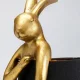 KARE DESIGN Animal Rabbit bordlampe - sort linnedhr og guld polyresin/stl (H:50cm)