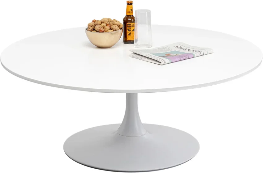 KARE DESIGN Schickeria sofabord, rund - hvid MDF og hvid stl (110)