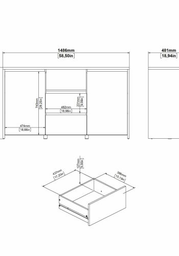 TVILUM Next Sknk 2 lger + 2 skuffer