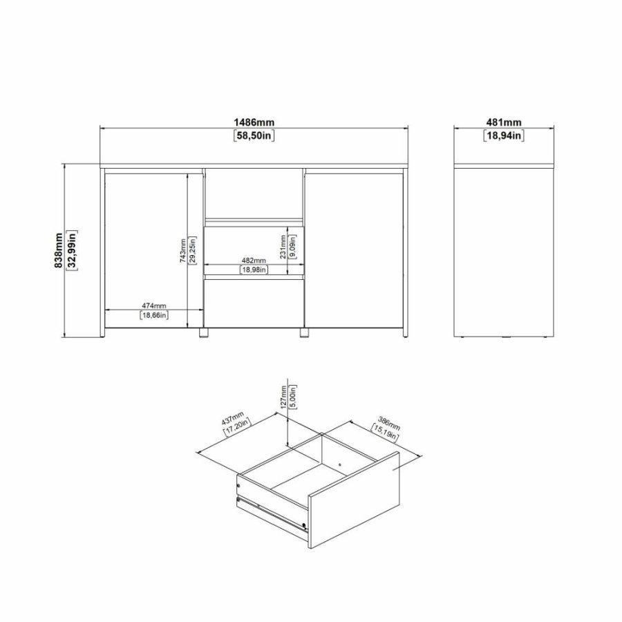 TVILUM Next Sknk 2 lger + 2 skuffer