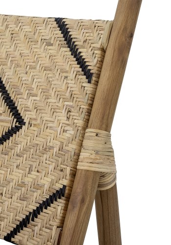 CREATIVE COLLECTION Lennox loungestol - natur/sort rattan og natur teaktr