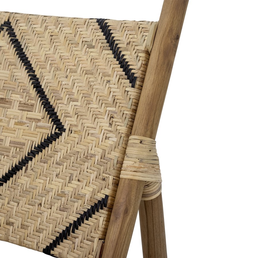 CREATIVE COLLECTION Lennox loungestol - natur/sort rattan og natur teaktr