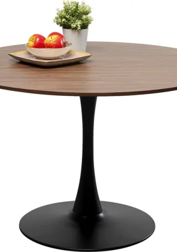 KARE DESIGN Schickeria spisebord, rund - valnddefarvet laminat og sort stl (110)