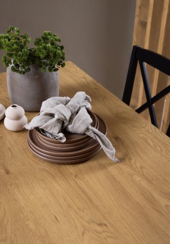 ACT NORDIC Peru spisebord, rektangulr - natur vild eg melamin og sort stl (120x80)