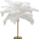 KARE DESIGN Feather Palm bordlampe - hvid strudsefjer og messing stl
