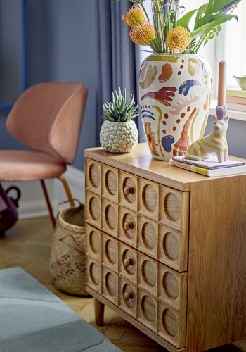 BLOOMINGVILLE Horus vase - orange og multifarvet stentj