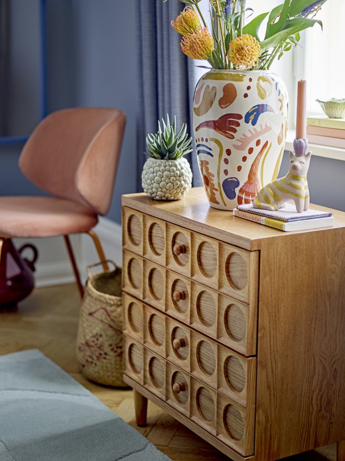 BLOOMINGVILLE Horus vase - orange og multifarvet stentj