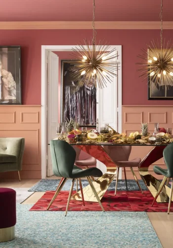 KARE DESIGN Gloria spisebord, rektangulr - klar glas og guld stl (200x100)