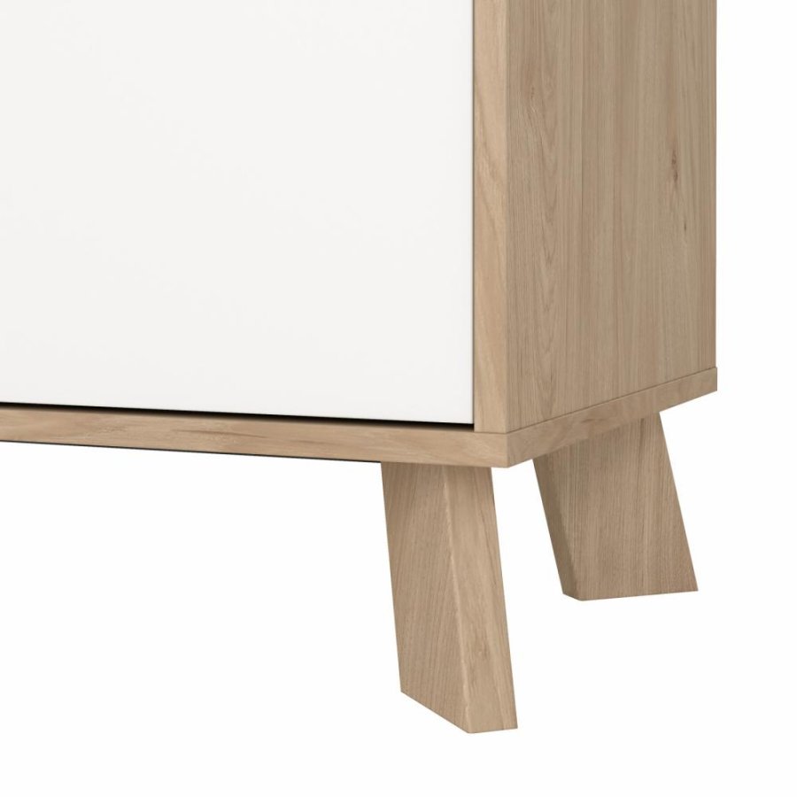 TVILUM Ikast porcelnsskab 2 lger, Jackson Hickory/Hvid, 88,7 x 39,8 x 188,2 cm