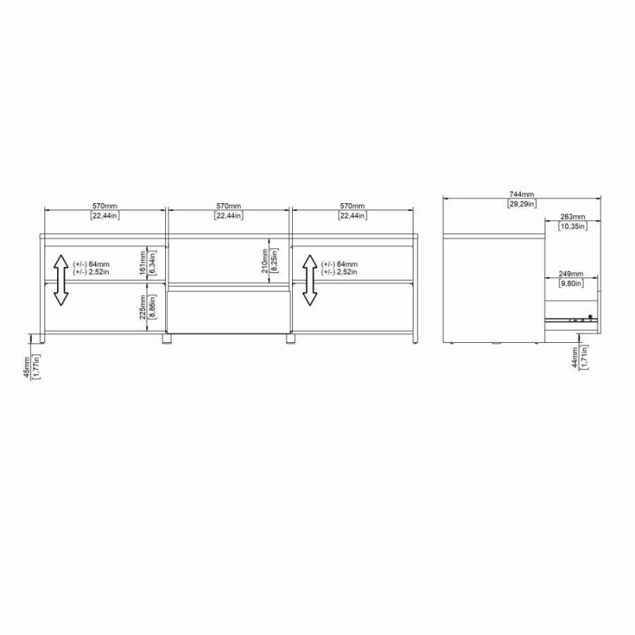 TVILUM Next TV-mbel 2 lger + 1 skuffe