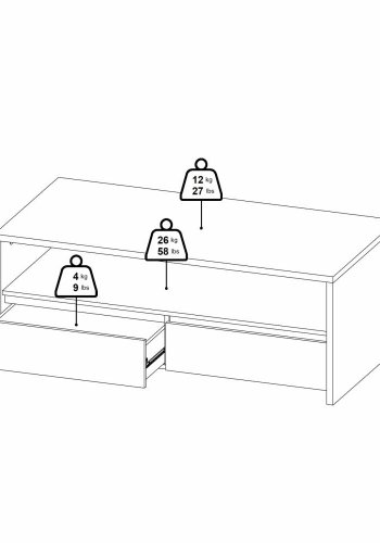 TVILUM Next Sofabord 2 skuffer
