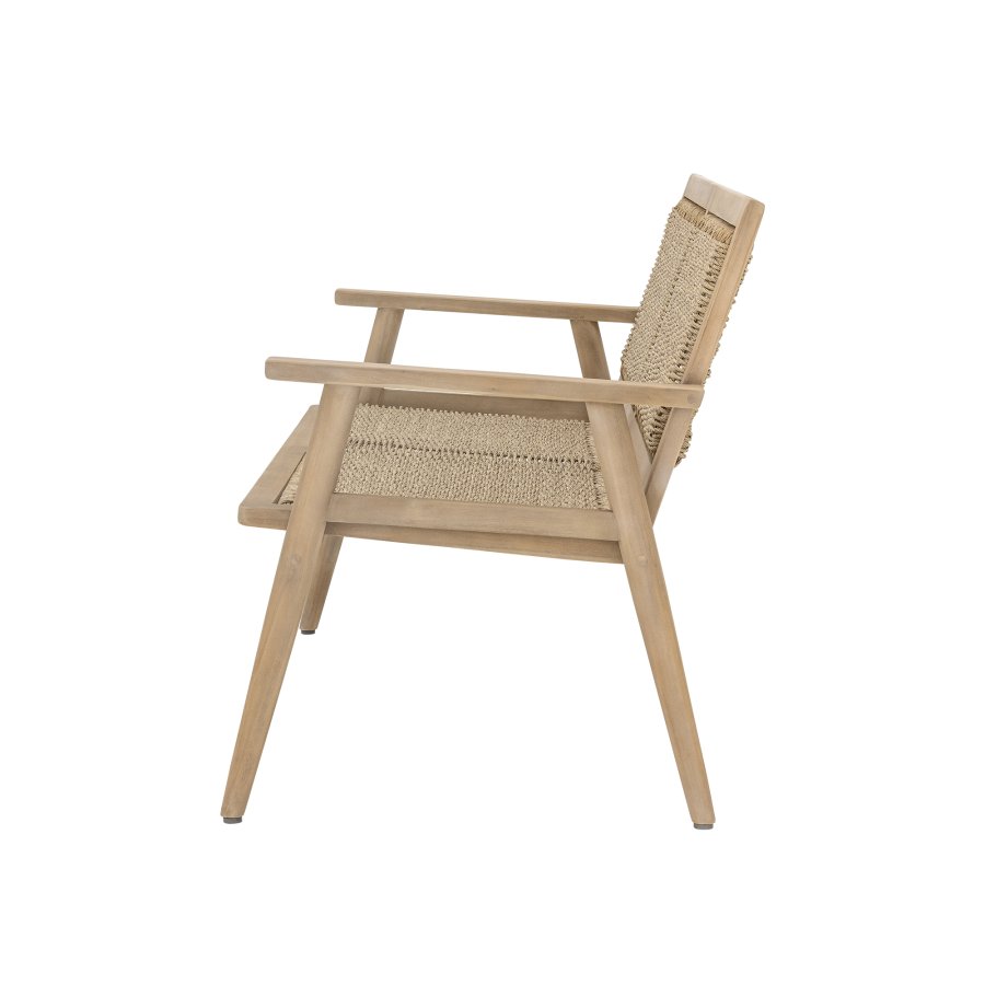 BLOOMINGVILLE Sorrento havesofa, m. armln - natur polyrattan og natur akacietr