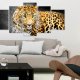 ARTGEIST billede trykt p lrred - Green-eyed leopard, 5-delt - Flere strrelser