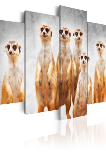 ARTGEIST billede trykt p lrred - Meerkats, 5-delt - Flere strrelser