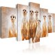 ARTGEIST billede trykt p lrred - Family of meerkats, 5-delt - Flere strrelser