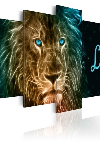 ARTGEIST billede trykt p lrred - Golden Lion, 5-delt - Flere strrelser