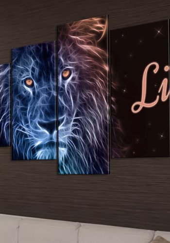 ARTGEIST billede trykt p lrred - Royal flames, 5-delt - Flere strrelser