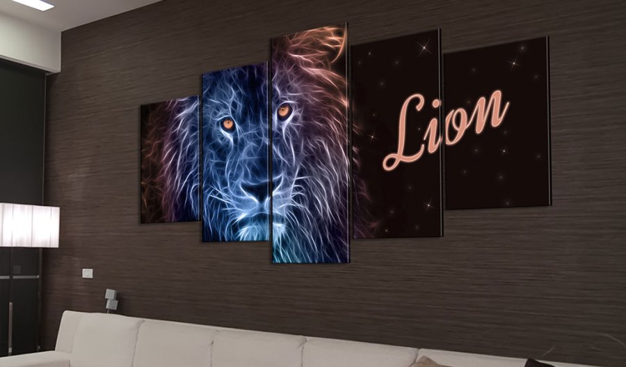 ARTGEIST billede trykt p lrred - Royal flames, 5-delt - Flere strrelser