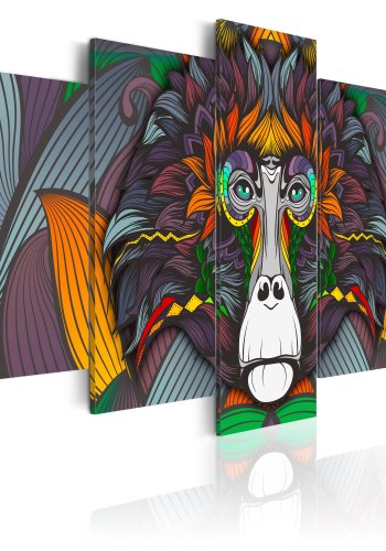 ARTGEIST billede trykt p lrred - Philosopher of the Jungle, 5-delt - Flere strrelser