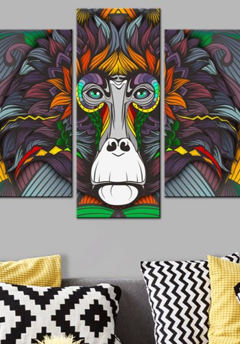 ARTGEIST billede trykt p lrred - Philosopher of the Jungle, 5-delt - Flere strrelser