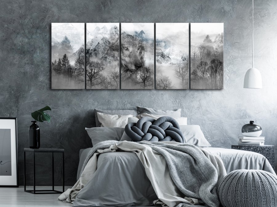 ARTGEIST billede trykt p lrred - Mountain Wolf, 5-delt - Flere strrelser