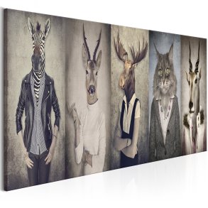ARTGEIST billede trykt p lrred - Animal Masks, 5-delt - Flere strrelser