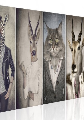 ARTGEIST billede trykt p lrred - Animal Masks, 5-delt - Flere strrelser