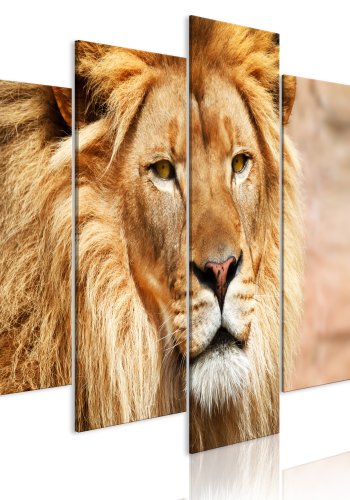 ARTGEIST billede trykt p lrred - The King of Beasts, 5-delt - Flere strrelser