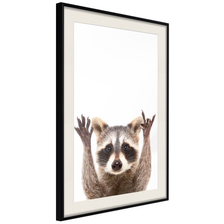 ARTGEIST Plakat med ramme - Funny Racoon