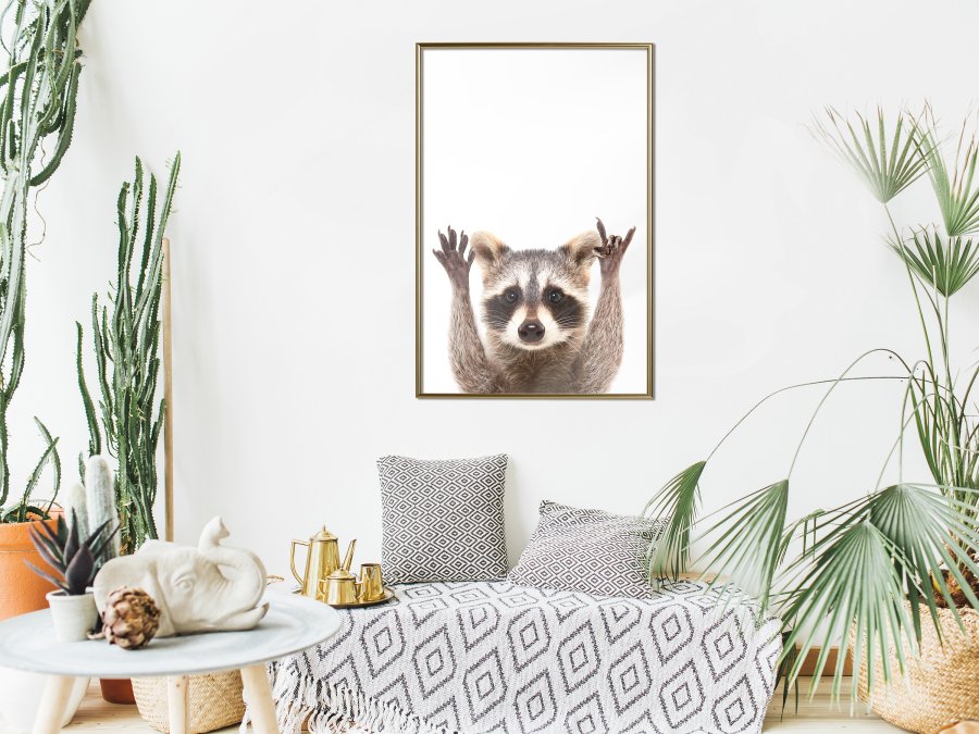 ARTGEIST Plakat med ramme - Funny Racoon