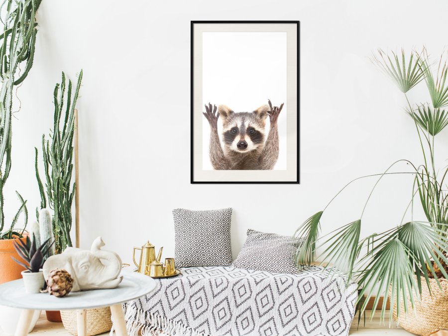 ARTGEIST Plakat med ramme - Funny Racoon