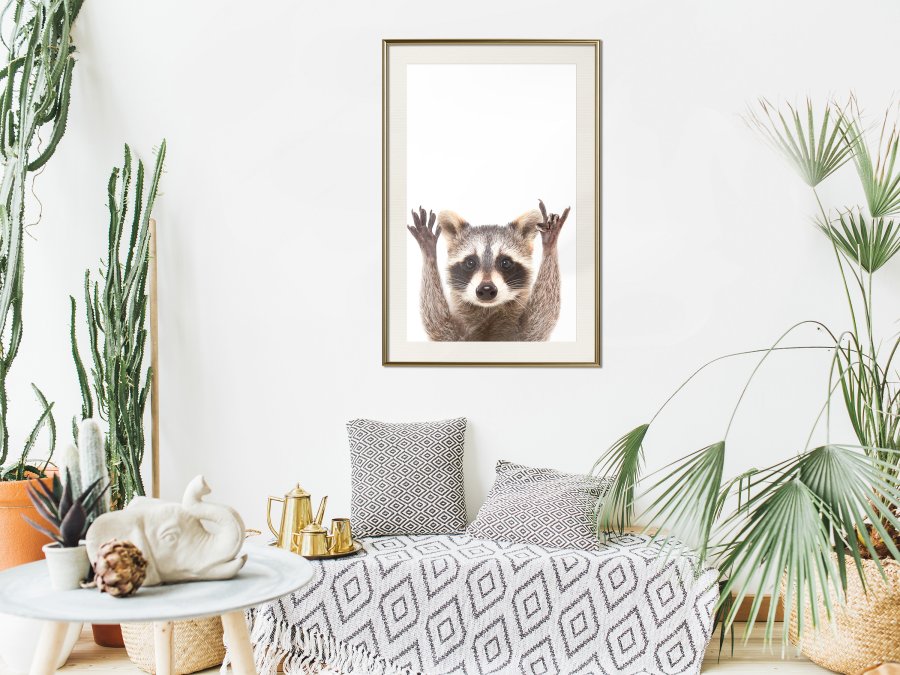 ARTGEIST Plakat med ramme - Funny Racoon