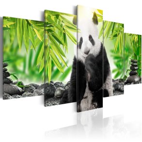 ARTGEIST billede trykt p lrred - Sweet Little Panda, 5-delt - Flere strrelser