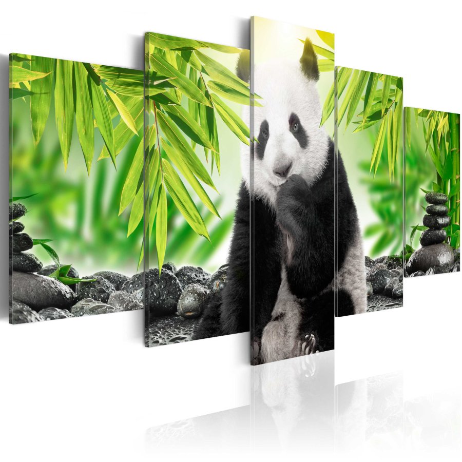 ARTGEIST billede trykt p lrred - Sweet Little Panda, 5-delt - Flere strrelser