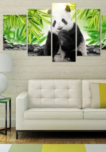 ARTGEIST billede trykt p lrred - Sweet Little Panda, 5-delt - Flere strrelser