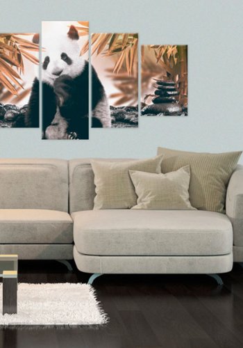 ARTGEIST billede trykt p lrred - Thoughtful Panda, 5-delt - Flere strrelser