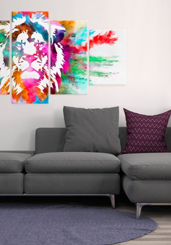 ARTGEIST billede trykt p lrred - Colours of the King, 5-delt - Flere strrelser