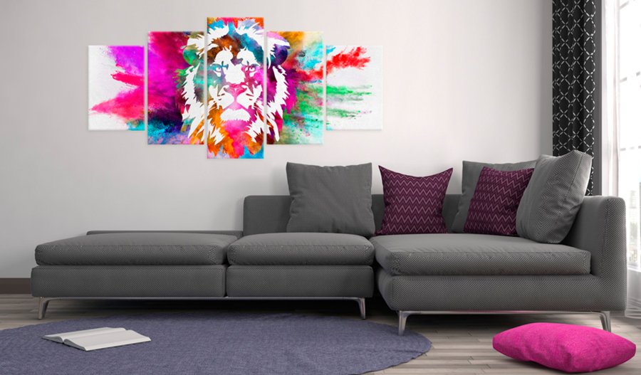 ARTGEIST billede trykt p lrred - Colours of the King, 5-delt - Flere strrelser