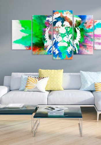 ARTGEIST billede trykt p lrred - Kingdom of the Lion, 5-delt - Flere strrelser