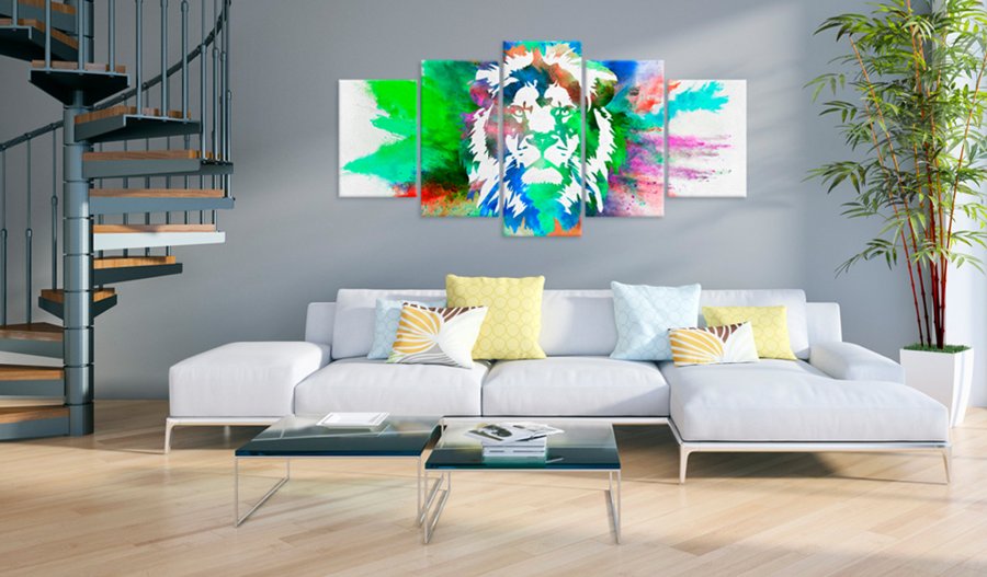 ARTGEIST billede trykt p lrred - Kingdom of the Lion, 5-delt - Flere strrelser