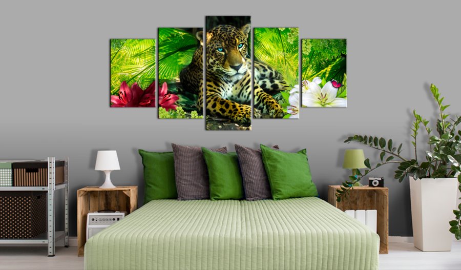 ARTGEIST billede trykt p lrred - Jaguar, 5-delt - Flere strrelser