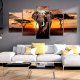ARTGEIST billede trykt p lrred - Elephant Migration, 5-delt - Flere strrelser