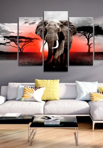 ARTGEIST billede trykt p lrred - Lonely Elephant, 5-delt